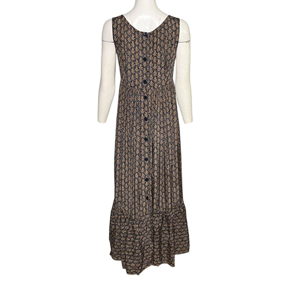Laura Ashley Vintage 80s Prairie Floral Maxi Dress Rayon Cottagecore UK 12 US 8 - Picture 3 of 9